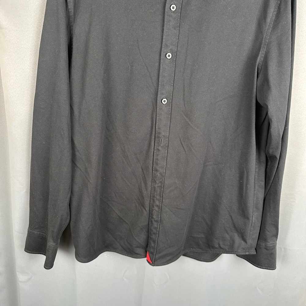 UNTUCKit Luxe Tee BD Black Slim Fit Button Down Shirt Mens Large 35619 Cotton - Picture 6 of 8
